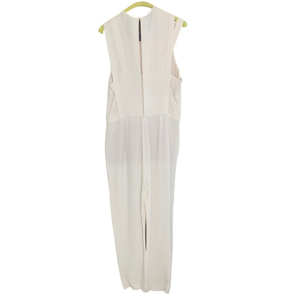 Theory Remaline Stretch Crepe Jumpsuit in White. Size 6. - Picture 4 of 8